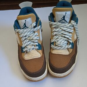 Jordan Kids Shoes with Teal and Brown Accents
